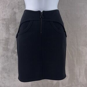 T Alexander Wang Mini Skirt Womens Size Medium Black Stretch Designer